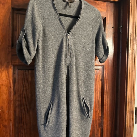Wool Gray Zip-Up Sweater Dress - Picture 2 of 7